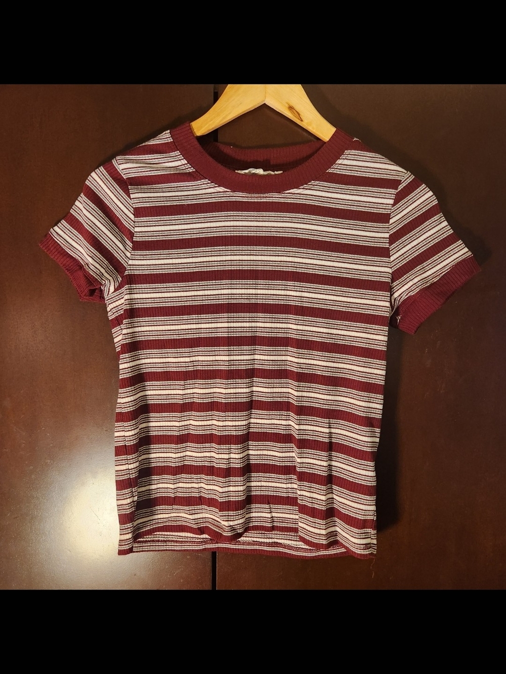 Hippie Rose Striped Crop Top Women Size Medium Juniors'